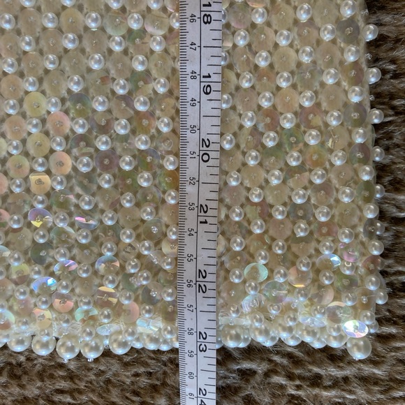 Vintage Pearl & Sequin Hand Beaded Wool Shell Tank Hong Kong WPL 3526 50’s/60's - Picture 15 of 15